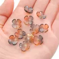 Handgefertigte 12mm bernsteinfarbene Glasblumenperlen mit Goldglitzer für DIY-Schmuck - 12mm (10 Stück/Packung) / Schwarz & Gold