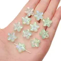 Lichtgroene iriserende acryl bloemkralen voor DIY sieraden maken, 11 stuks - Groen