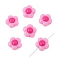 Pink acrylic sunflower beads with flower petal shape and side holes for DIY crafts - Sunflower / 20 Pieces/Pack (16mm) / Pink
