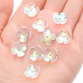 12mm irisierende Blumenperlen Aurora-Effekt für DIY Schmuckherstellung in Rosa und Lila - 12mm (10 Stück/Packung) / Irisierend Mehrfarbig