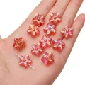 Handbeeld van oranje-rode gradiënt acryl bloemkralen voor DIY sieraden maken - Rood