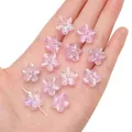 Fünfblättrige irisierende lila Acrylblütenperlen für DIY-Schmuck und Halsketten - Lila