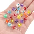 Colorful 10mm evil eye faceted glass beads for DIY jewelry making and bracelets - 10mm (5 Pieces/Pack) / Random Mixed Colors