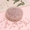 Sparkling 4mm iridescent faceted diamond crystal glass beads for DIY handmade jewelry crafting - Champagne Pink