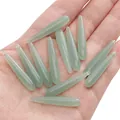 Pendenti lunghi in resina finta giada verde chiaro per la creazione di gioielli fai da te - 5 Pezzi/Confezione (6x33mm) / Verde
