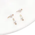Pendentifs perles blanches 4mm avec boucles dorées pour bracelets et colliers DIY - 5 Pièces/Paquet (3mm) / Perle d'Eau Douce Blanche
