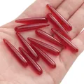 Translucent red waterdrop resin beads for DIY jewelry making and earring accessories - 5 Pieces/Pack (6x33mm) / Red