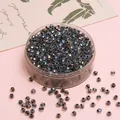 Faceted 4mm iridescent diamond crystal glass beads for DIY jewelry making accessories - Black