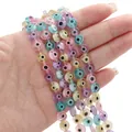 Handcrafted colorful evil eye glass beads in mixed colors for DIY jewelry making - 8mm (Approx. 48 Pcs/Pack) / Random Mixed Colors