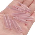 Pink resin imitation jade long teardrop pendant beads for DIY jewelry making - 5 Pieces/Pack (6x33mm) / Pink