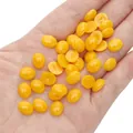 Hand holding bright yellow acrylic oval flatback beads for DIY doll making and crafts - 8x10mm (50 Pieces/Pack) / Yellow
