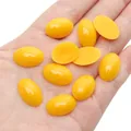 Flatback oval yellow acrylic doll eyes for DIY stuffed plush toy crafting accessories - 13x19mm (30 Pieces/Pack) / Yellow