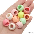 18mm macaron acrylic beads in assorted pastel colors for DIY jewelry and phone charms - Approx. 18mm (Hole Approx. 9.5mm) - 20 Pieces/Pack / Random Mixed Colors