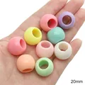 Mix of 20mm pastel acrylic ice cream color chunky beads with large holes for DIY crafts - Approx. 20mm (Hole Approx. 10mm) - 10 Pieces/Pack / Random Mixed Colors