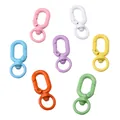 Colorful alloy swivel lobster clasps in candy pink, blue and yellow for DIY keychains - Random Mixed Colors