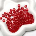 Vibrant translucent ruby red 8x5mm glass abacus beads for DIY jewelry making - Red