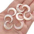 Perline in madreperla naturale a forma di mezzaluna per creazione di gioielli DIY - Mezzaluna (Foro Passante) 20mm (Diametro del foro 0,6 mm, 1 Pezzo) / Bianco perla