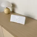 Elegant white long wallet for women with V-stitch texture and golden zipper - White