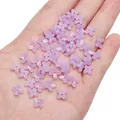 Cuentas de resina en forma de flor color lila claro para la creación de joyas DIY - 7mm (20 Piezas/Paquete) / Púrpura