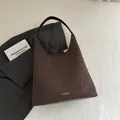 Vintage matte dark brown large tote bag with textured leather and FASHION lettering - Brown