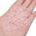 Cuentas de resina de flor rosa claro de 4 pétalos para hacer joyas DIY - 7mm (20 Piezas/Paquete) / Rosa Transparente