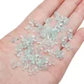 Cuentas de flores de resina verde claro de cuatro pétalos para hacer joyas de bricolaje - 7mm (20 Piezas/Paquete) / Azul transparente