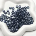 8x5mm smoky blue glass rondelle beads with holes for DIY jewelry making accessories - Grey Blue