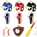 Set di ciondoli smaltati a tema baseball con casco mazza e guanto per gioielli fai da te - Combinazione Ciondoli Baseball Casco Scarpa Mazza Palla