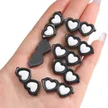 Cartoon double heart acrylic eyewear charms in black and white for DIY craft making - Heart Sunglasses / 42x17mm (10 Pieces/Pack) / Black