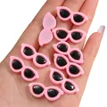 Pink mini cat-eye sunglasses charms for DIY jewelry making and phone case decor - Round / 29x12mm (10 Pieces/Pack) / Pink