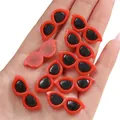 Miniature red acrylic heart sunglasses charms for DIY jewelry and earring crafts - Round / 29x12mm (10 Pieces/Pack) / Red