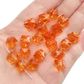 Translucent orange faceted 10mm crystal beads for DIY jewelry making crafts - Cube / 10mm (Approx. 36 Pcs/20g) / Orange Red