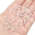 10mm clear faceted crystal beads for DIY jewelry making shown on hand - Round Beads / 10mm (Approx. 42 Pcs/20g) / Clear