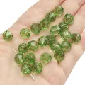 Grass green 10mm faceted crystal glass loose beads for DIY jewelry making projects - Round Beads / 10mm (Approx. 42 Pcs/20g) / Light Green