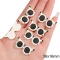 DIY cream white cat-shaped acrylic glasses charm for handmade jewelry 36x16mm - Cat Face Glasses / 36x16mm (5 Pieces/Pack) / White
