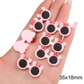 Pink cartoon sunglasses charm with red polka dot bow for DIY jewelry making 35x18mm - Polka Dot Bow Glasses / 35x18mm (5 Pieces/Pack) / Pink