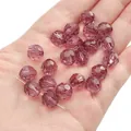 Faceted 10mm deep purple crystal glass beads with drill hole for jewelry making - Round Beads / 10mm (Approx. 42 Pcs/20g) / Fuschia