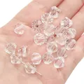 Faceted 10mm clear crystal glass beads for DIY jewelry making on a palm - Diamond / 10mm (Approx. 46 Pcs/20g) / Clear