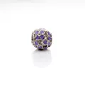 Charm in argento con cuori in smalto viola per bracciali e gioielli fai-da-te - Cuore Svuotato (W1-11) / Viola
