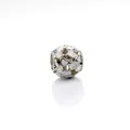 Charm in argento con cuori in smalto bianco per bracciali e collane fai da te - Cuore Svuotato (W1-11) / Bianco