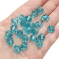Light blue 10mm faceted bicone crystal beads for DIY jewelry making handmade crafts - Diamond / 10mm (Approx. 46 Pcs/20g) / Blue
