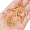 10mm faceted bicone crystal beads in amber gold for DIY jewelry making supplies - Diamond / 10mm (Approx. 46 Pcs/20g) / Light Coffee
