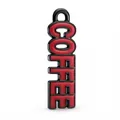 Verticale rode emaille COFFEE letter hanger met zwart metaal voor DIY sieraden - Rood Zwartrand COFFEE