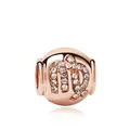 Abalorio del zodiaco Virgo en oro rosa con cristales brillantes para pulseras de bricolaje - Virgo
