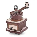 Vintage coffee grinder alloy charm with brown enamel finish for DIY jewelry making - Deep Brown Black Edge Grinder