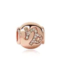 Abalorio de Capricornio en oro rosa con cristales blancos para pulseras DIY - Capricornio