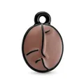 Vintage brown coffee bean pendant with polished black edges for DIY jewelry making - Light Brown Black Edge Coffee Bean
