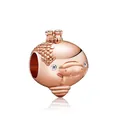 Charm animale con corona in oro rosa e cristalli lucidi per bracciali fai-da-te - Serpente