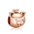Charm orsetto corona in oro rosa con cristalli scintillanti per bracciali fai-da-te - Cane