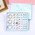 Kids DIY charm bracelet kit with colorful unicorn pendants in a blue gift box - Blue Blister Style (With Gift Box)